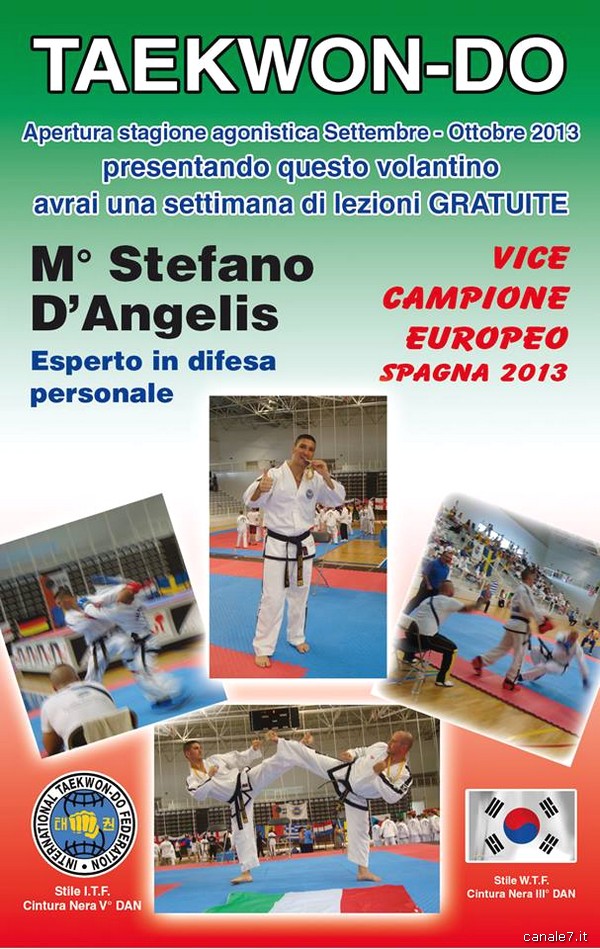 Il 9 Agosto esibizione-spettacolo del vicecampione europeo di Taekwon-do M° D’Angelis