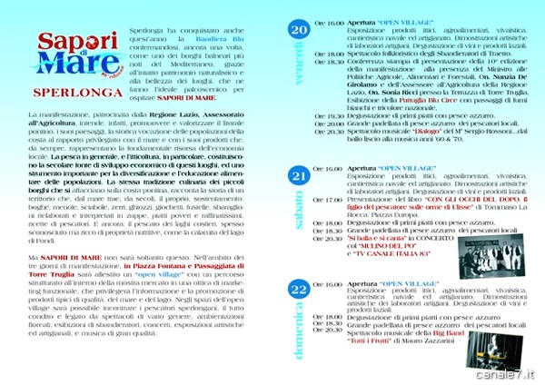 “Sapori di Mare” X° edizione. L’apprezzamento del ministro De Girolamo e dell’assessore regionale Ricci