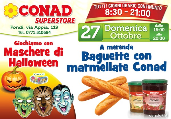 Conad Superstore si veste a festa! Arriva Halloween, giochi e merenda il 27 Ottobre