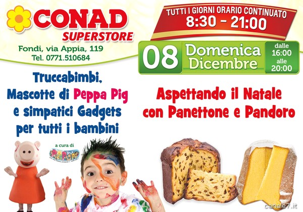 Da Conad Superstore l’8 Dicembre si assaggia il Natale con Peppa Pig da fotografare!