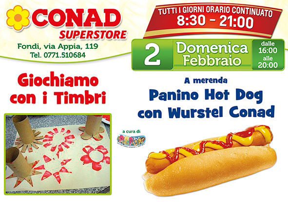 Da Conad domenica 2 Febbraio giochi e merenda all’insegna dell’allegria!