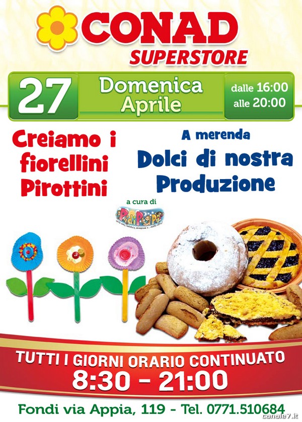 Da Conad Superstore domenica 27 Aprile giochi, divertimento e gustosa merenda!