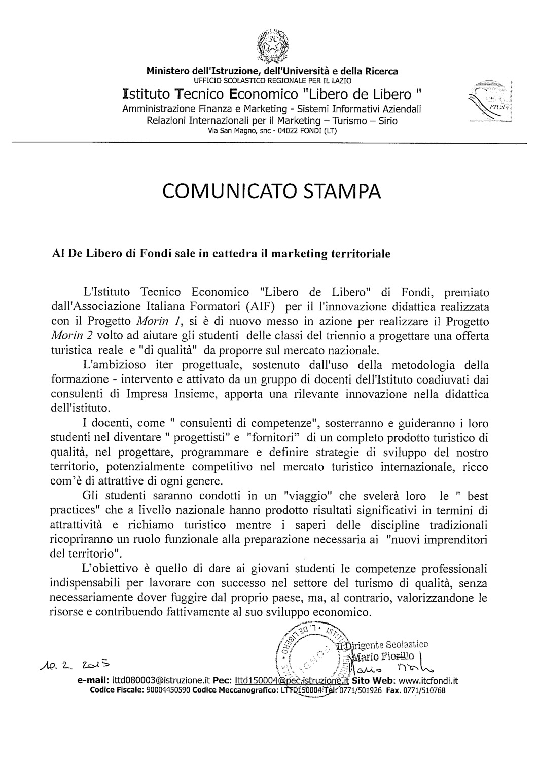 loc comunicato stampa itc de libero Morin