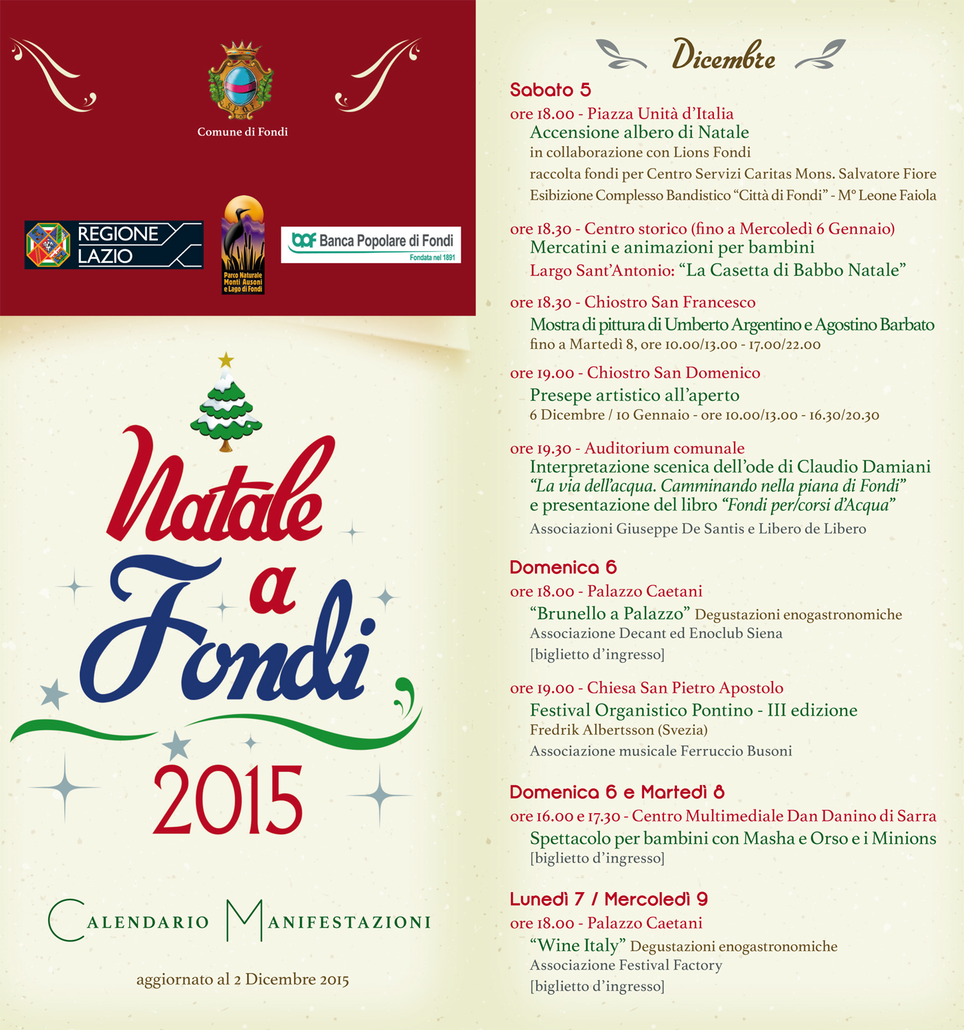 Slide 1 Brochure Natale a Fondi 2015