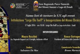 Fondi, intitolazione di largo Rufo a Elio Toaff e inaugurazione del Museo Ebraico